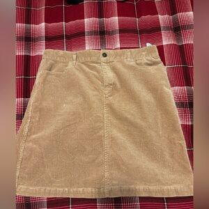 Brooks Brothers Tan Corduroy A-Line Skirt